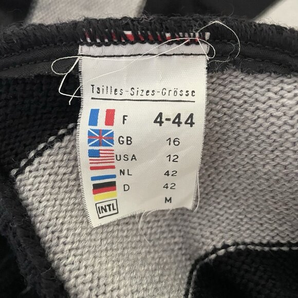 Saint James Wool Black Gray Sailor Stripe Fisherman Cardigan Sweater Size US 12 - Picture 13 of 16